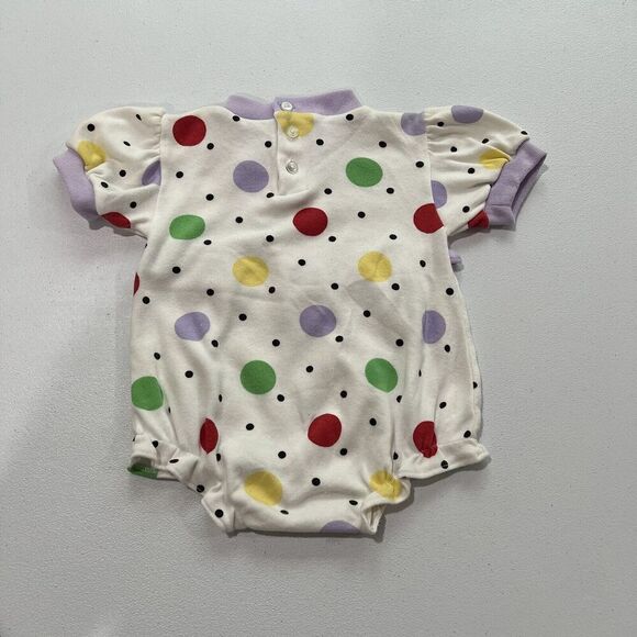 Color Track Vintage Baby Bodysuit Size 18 Months Multicolor Polka Dots Butterfly - Picture 2 of 6